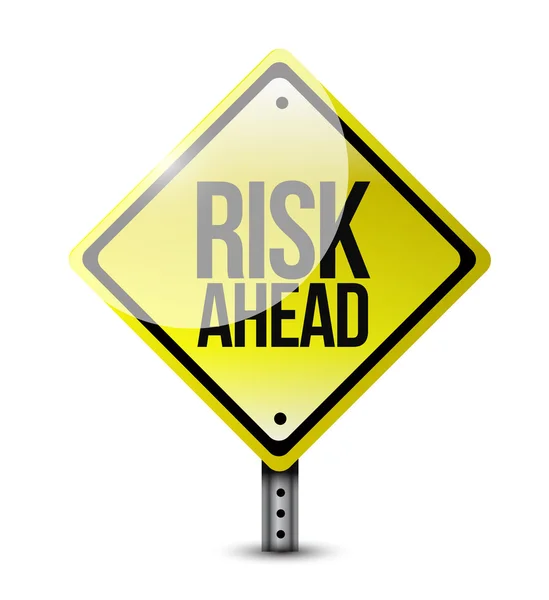 Risk ahead road sign illustration design — Stock Photo, Image