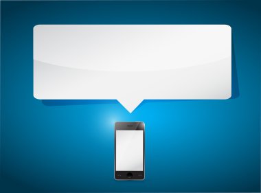 Smartphone ve kopya alanı ileti balonu