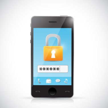 telefon güvenli giriş koruma konsept illüstrasyon