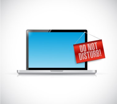laptop ile yapmak asılı bozmamaya illüstrasyon işareti