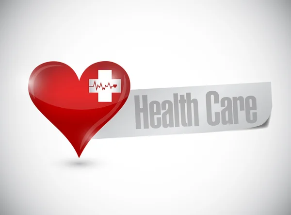 Health care heart and lifeline illustration design — Stock Photo, Image