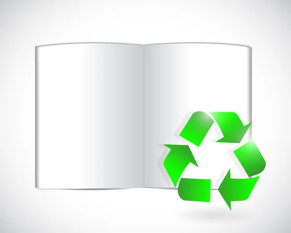 Könyv- és újrahasznosítási szimbólum illusztráció design — Stock Fotó