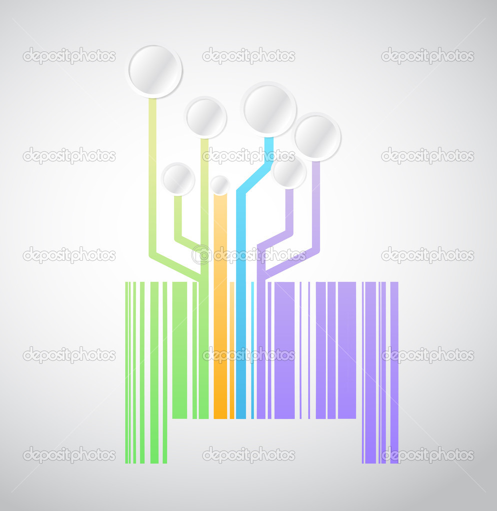 circuit color barcode or upc illustration design