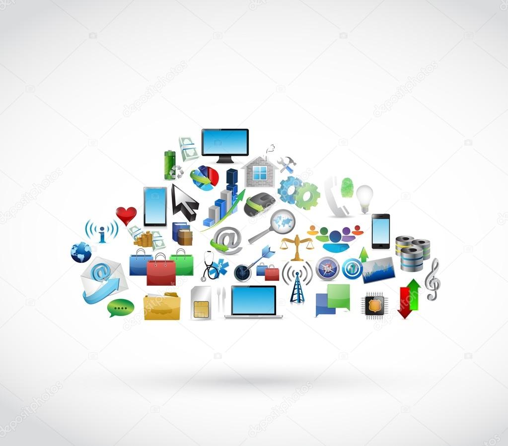 icon tools technology cloud. cloud computing