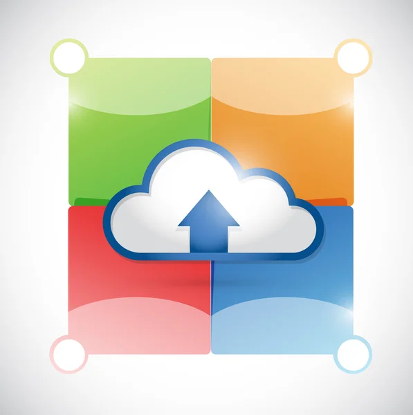 Cloud and color blocks ready for customization — Stock Photo, Image