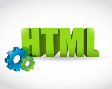 HTML işareti illüstrasyon tasarımı