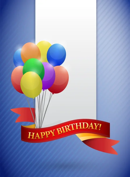 Happy birthday ribbon card illustration design — Stock Photo, Image