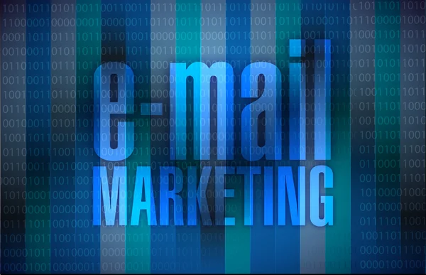 Email marketing sign over a binary background — Stock Photo, Image