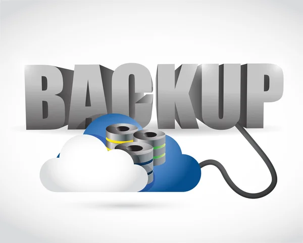 Backup-Zeichen mit einer Server-Cloud verbunden. — Stockfoto