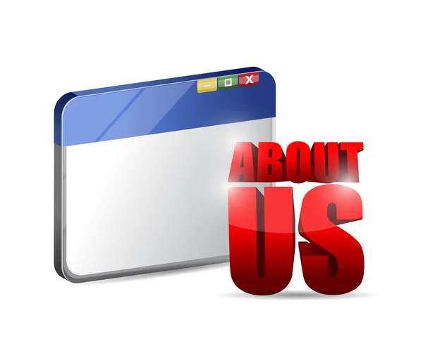 About us sign and browser illustration design — Stock Photo, Image