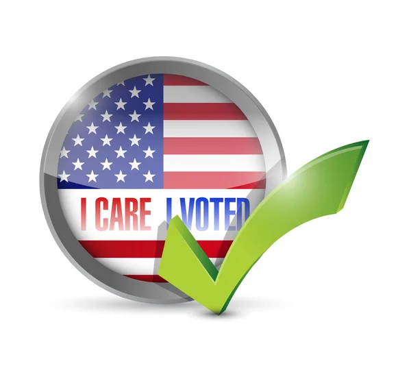 I care I voted seal button illustration design — Stock Photo, Image