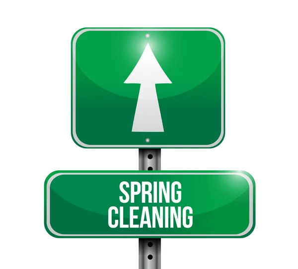 Spring cleaning road sign illustration design — Stock Photo, Image