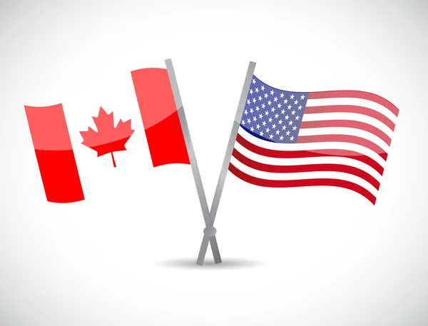 Kanada ve ABD ortaklığı konsept illüstrasyon — Stok fotoğraf