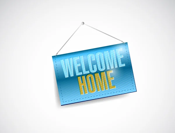 Bienvenida casa colgante banner ilustración — Foto de Stock
