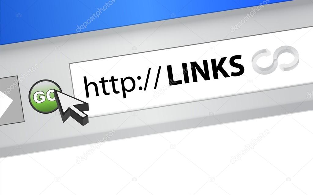 links browser illustration design