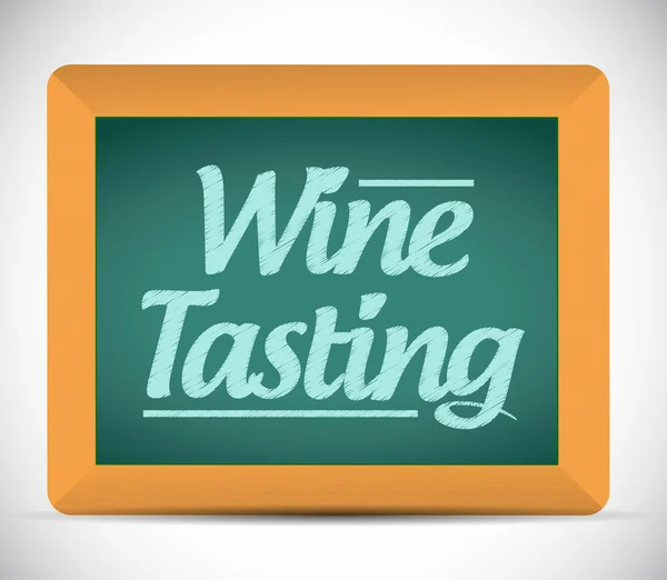 Mensagem de degustação de vinhos escrita em um quadro — Fotografia de Stock