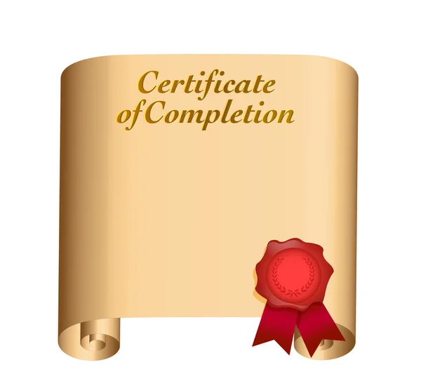 Сертификат завершенной иллюстрации — стоковое фото
