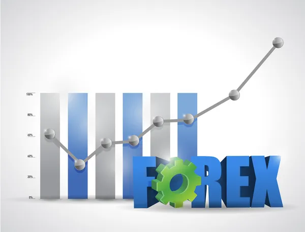 Forex business graph and sign illustration — Stock Photo, Image