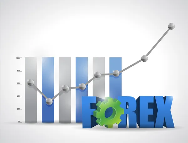 Grafico aziendale forex e illustrazione dei segni — Foto Stock