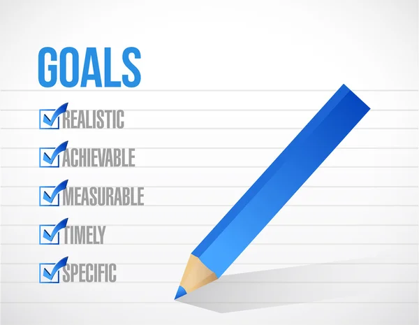 Goals check mark list illustration design — Stock Photo, Image