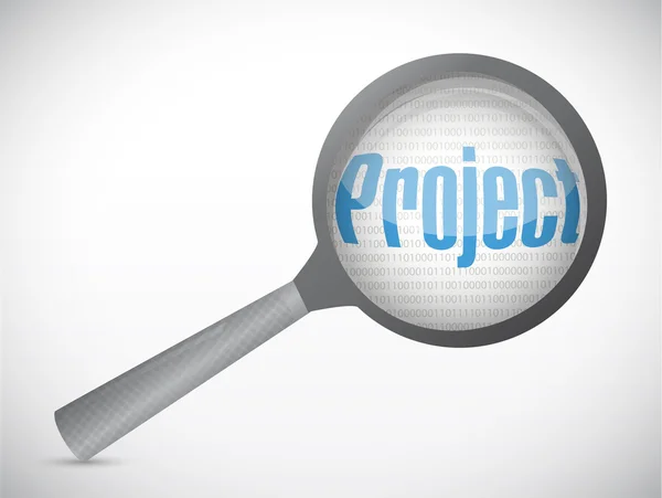 Project under magnify search illustration — Stock Photo, Image