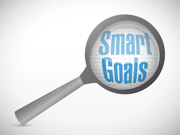 Smart goals under magnify search illustration — Stock Photo, Image