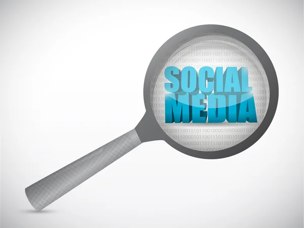 Social media under magnify search illustration — Stock Photo, Image