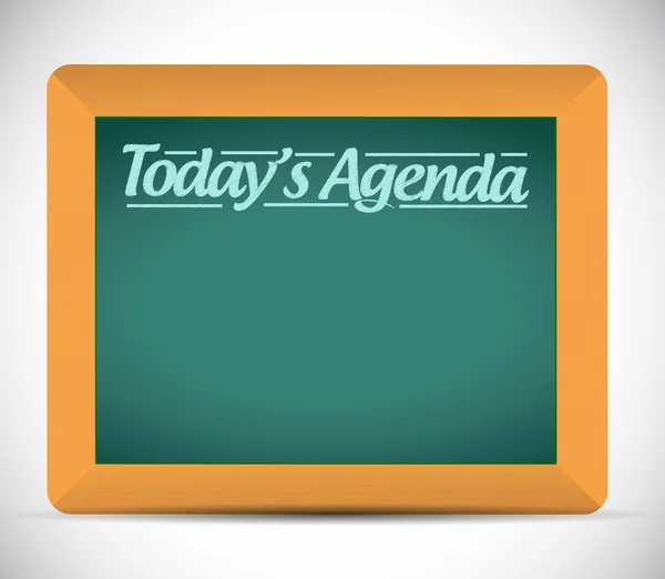 Todays agenda message written on a chalkboard — Stock Photo, Image