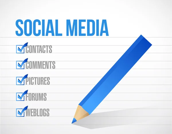 Marca de verificação de mídia social lista ilustração design — Fotografia de Stock