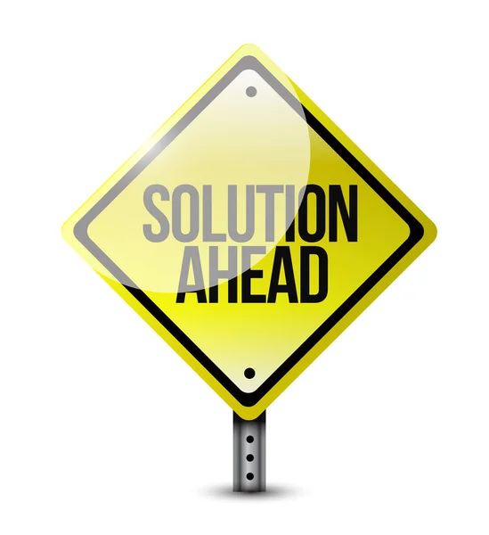 Solution ahead road sign illustration design — Stock Photo, Image