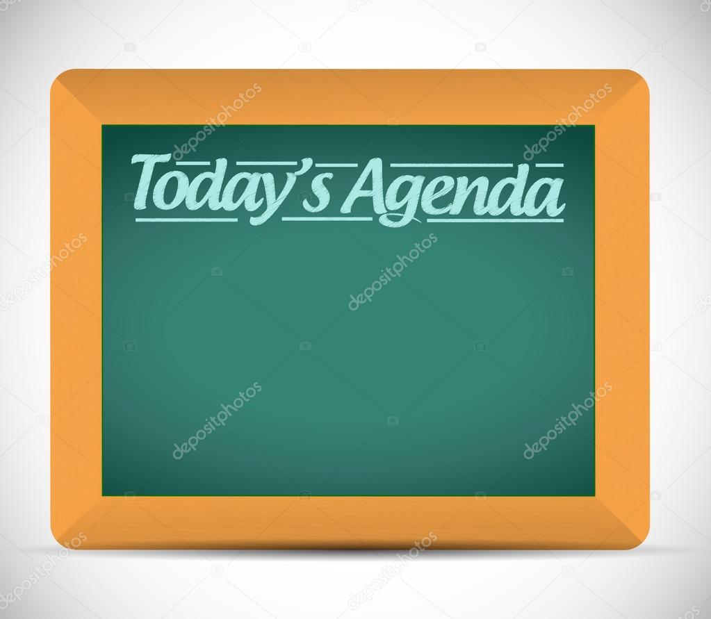 todays agenda message written on a chalkboard