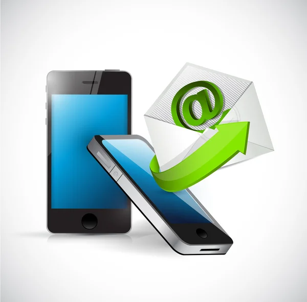 E-posta ve telefon mesajı illüstrasyon bize ulaşın — Stok fotoğraf
