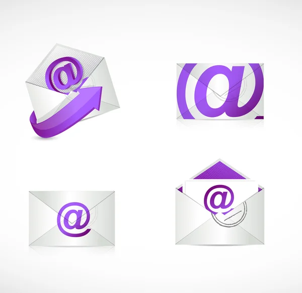 Púrpura email sobres ilustración diseño —  Fotos de Stock