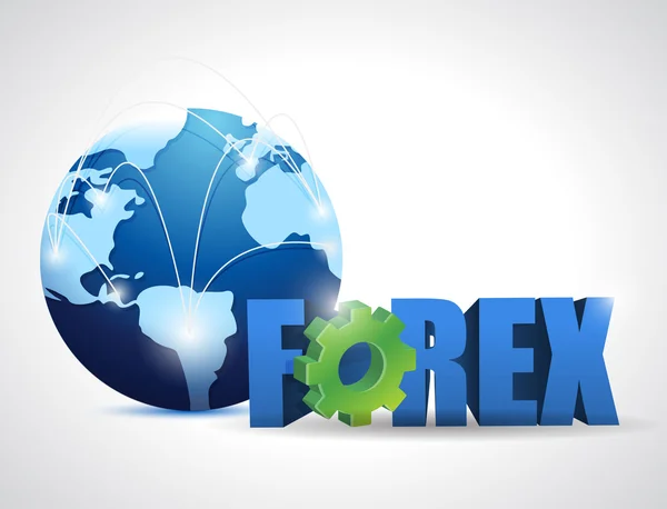 Globe forex network illustration design — Stock Photo, Image