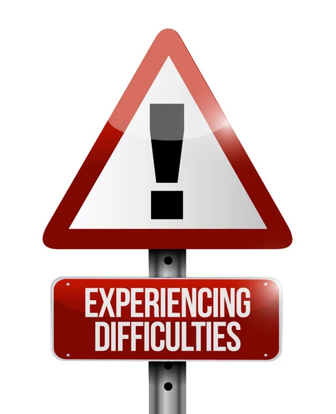Experiencing difficulties warning road sign — Stock Photo, Image