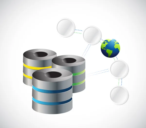 Diagrama de ligação servidor e ligação — Fotografia de Stock