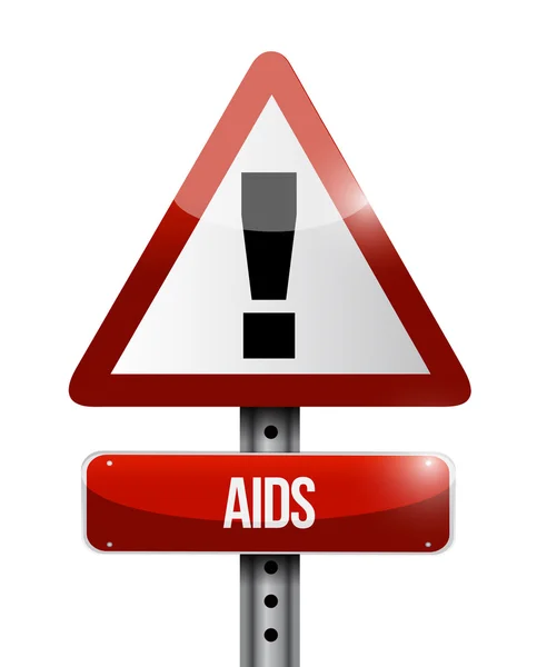 エイズ道路標識イラスト デザインの警告 — ストック写真