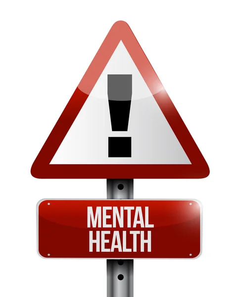 Mental health warning road sign illustration — Stock Photo, Image