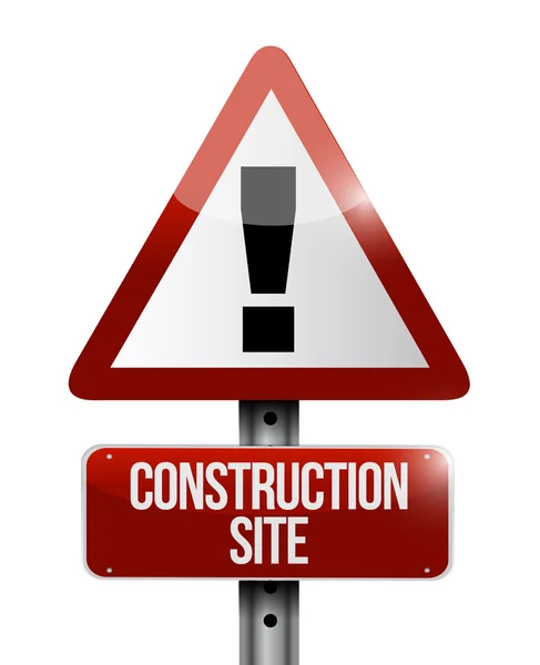Sitio de construcción advertencia señalización de carretera ilustración — Foto de Stock
