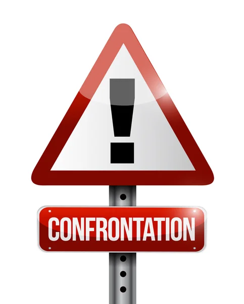 Confrontation warning road sign illustration — Stock Photo, Image