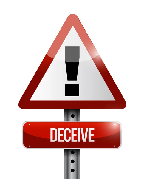 Deceive warning road sign illustration design — Stock Photo, Image