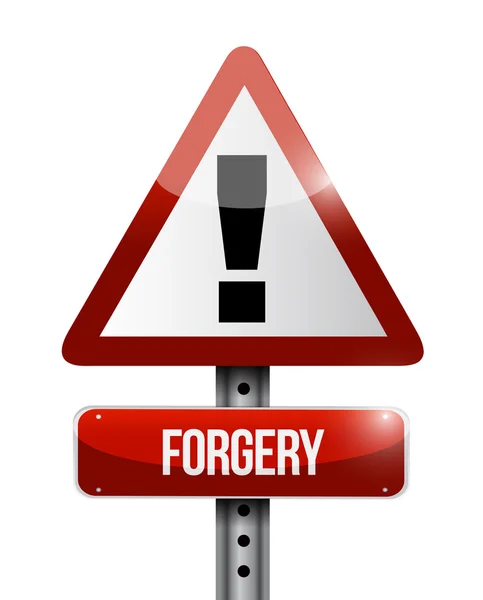 Forgery warning road sign illustration design — Stock Photo, Image