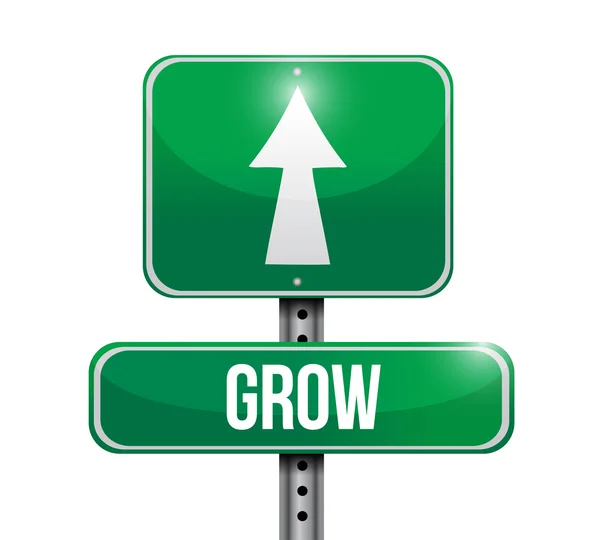 Grow road sign illustration design — Stock Photo, Image