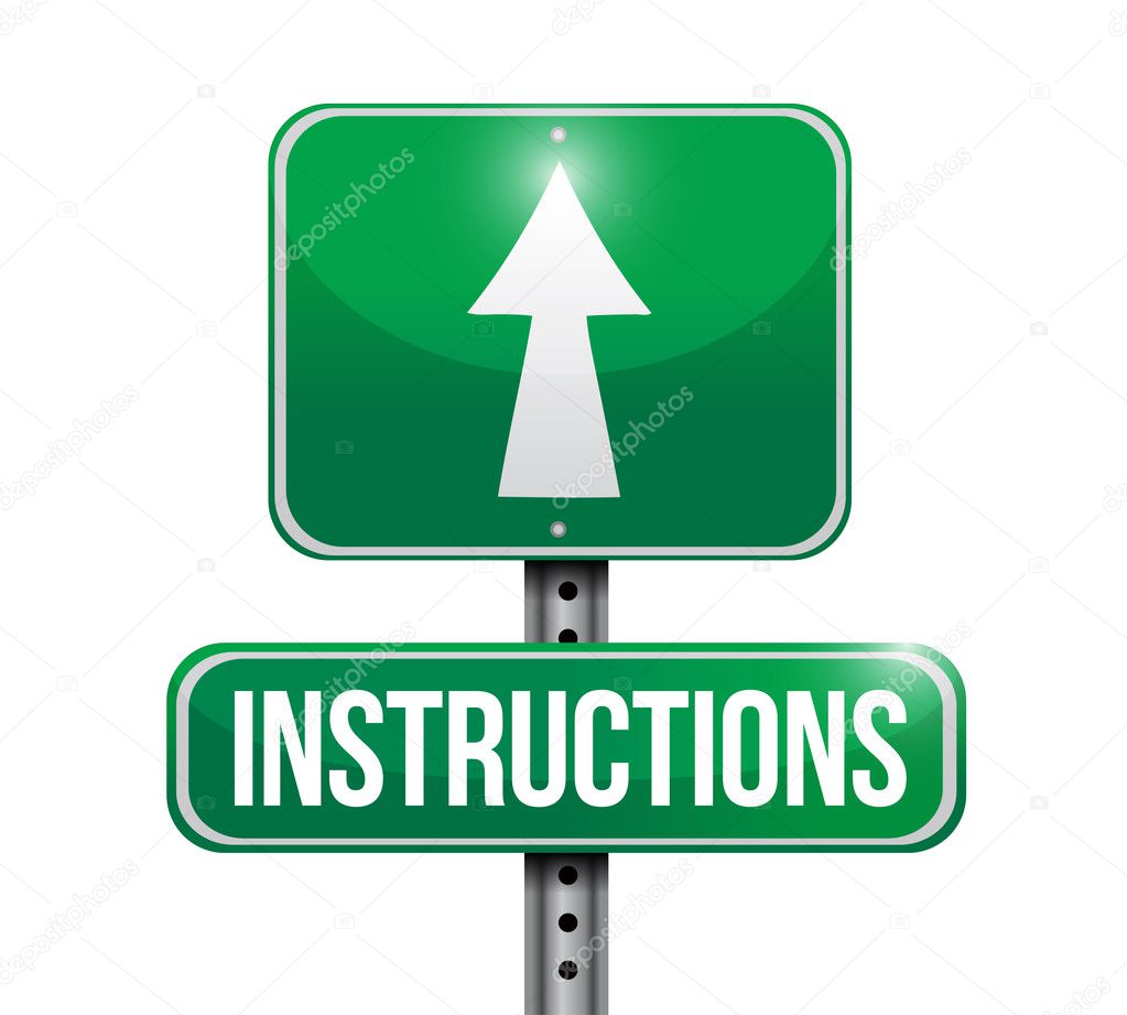 instructions road sign illustration design