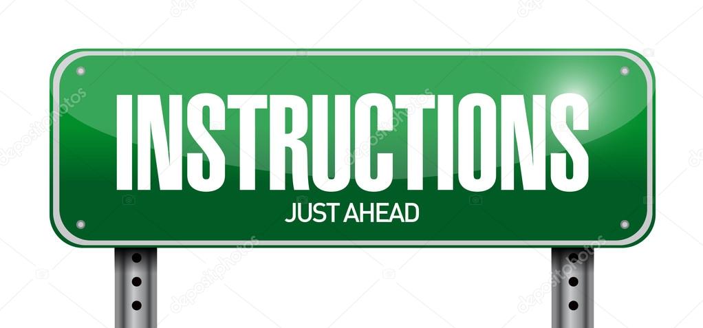 instructions road sign illustration design