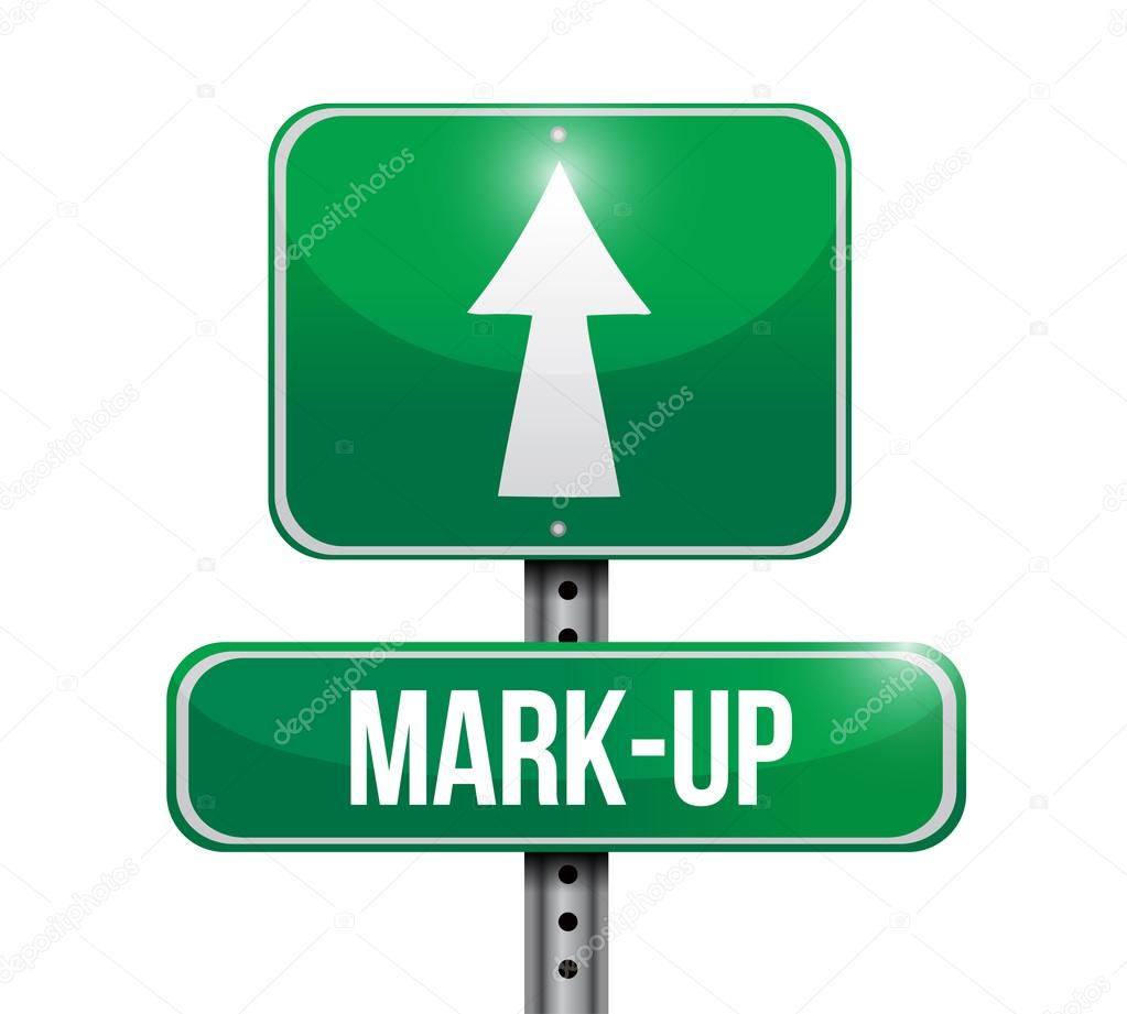 mark up road sign illustration design