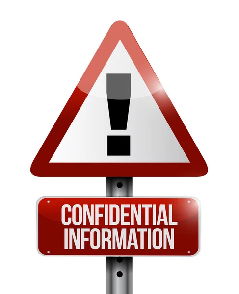 Confidential information warning road sign — Stock Photo, Image