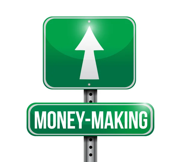 Money making road sign illustration design — Stock Photo, Image