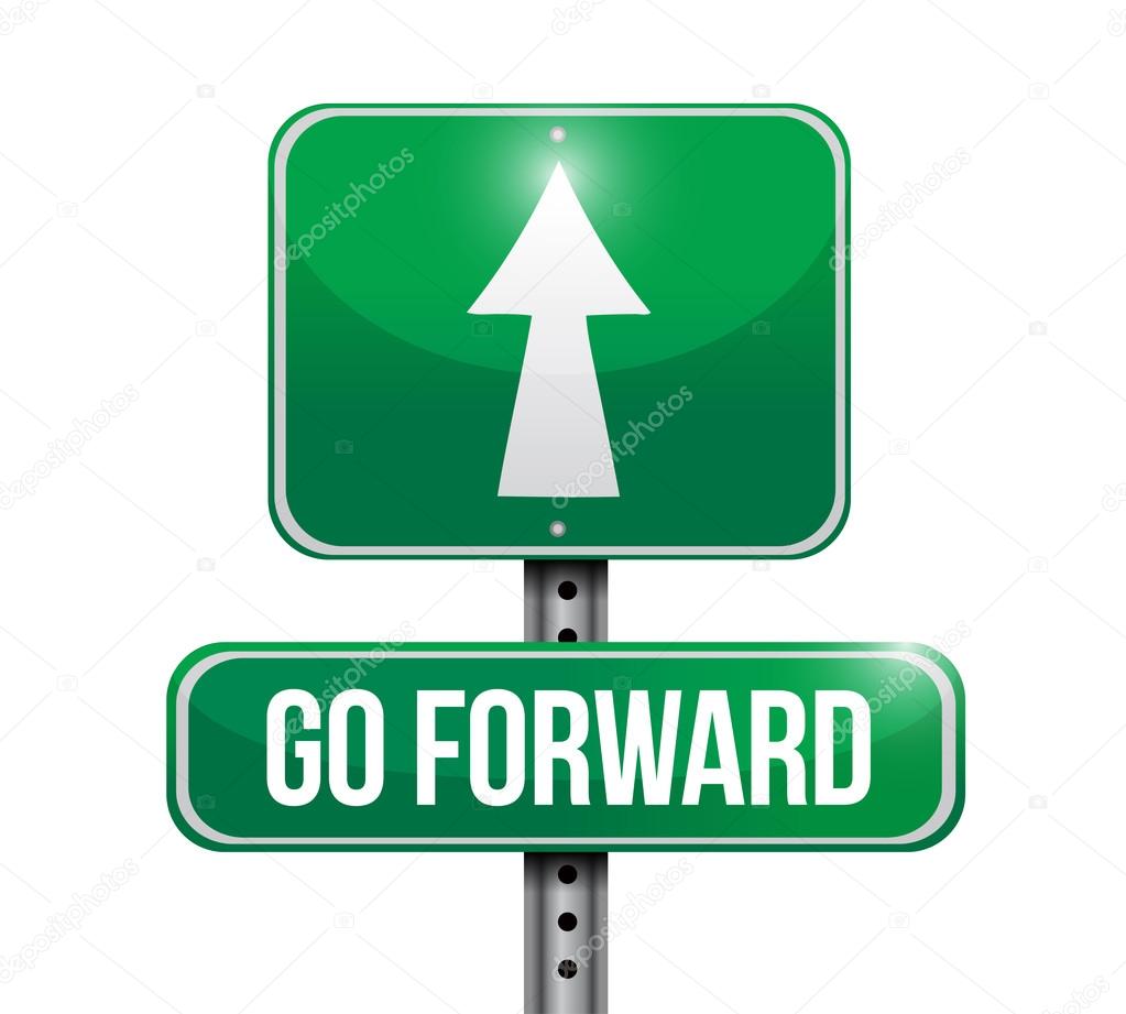 go forward road sign illustration design