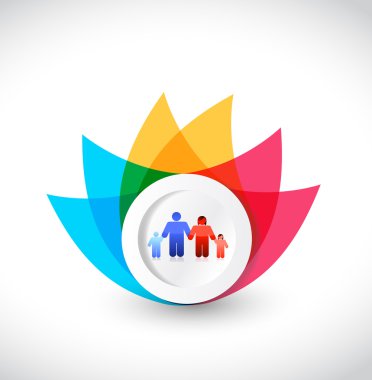 color family flower illustration design